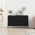 Miniatyrbillede 5 af 11: vidaXL Sideboard Sort egetræ Træ Medium Sort egetræ sideboard