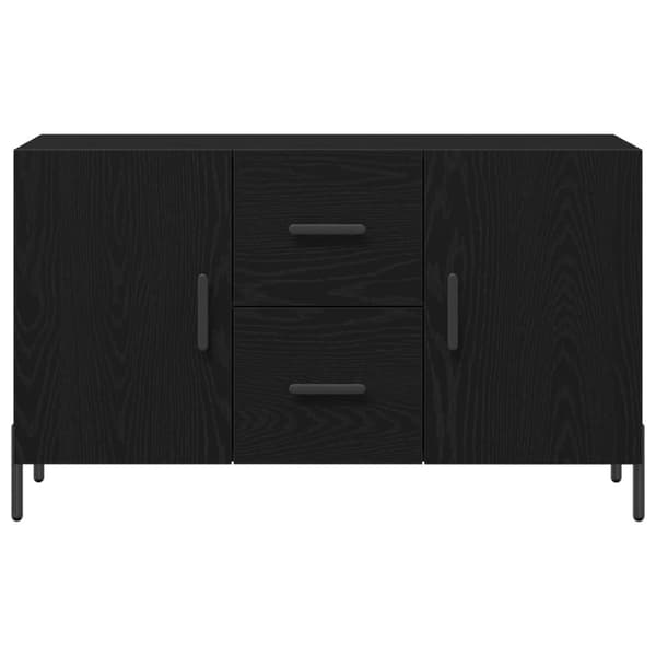 vidaXL Sideboard Sort egetræ Træ Medium Sort egetræ sideboard