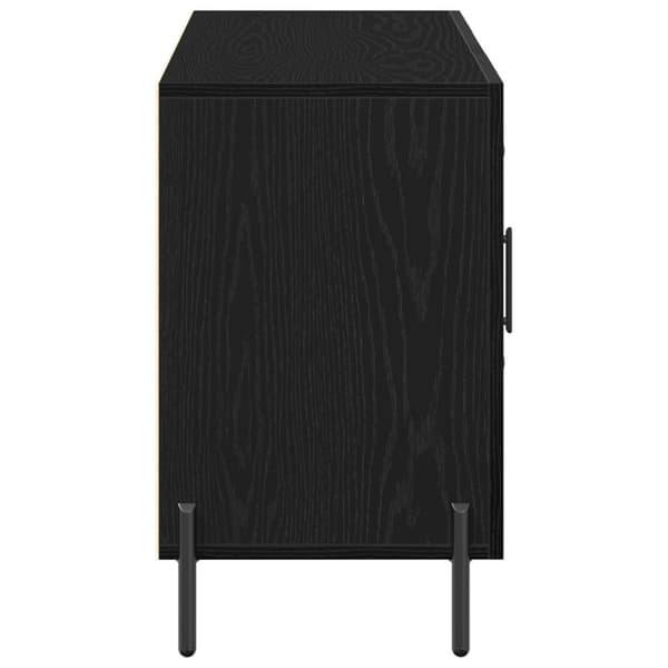 vidaXL Sideboard Sort egetræ Træ Medium Sort egetræ sideboard