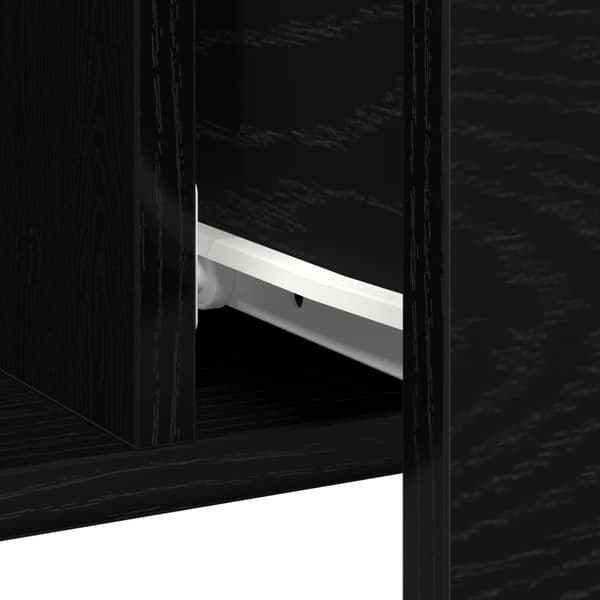 vidaXL Sideboard Sort egetræ Træ Medium Sort egetræ sideboard