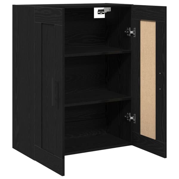 vidaXL Vegghengt Skap Svart Eik 69,5x34x90 cm Konstruert Tre