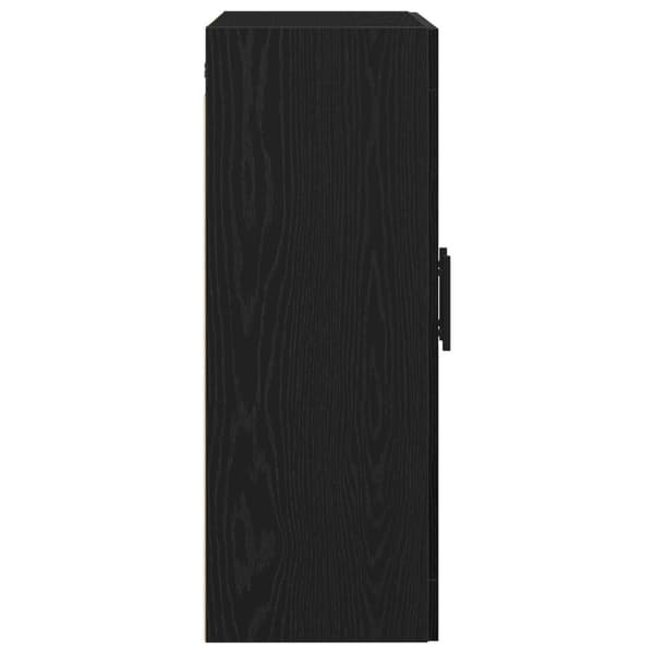 vidaXL Vegghengt Skap Svart Eik 69,5x34x90 cm Konstruert Tre