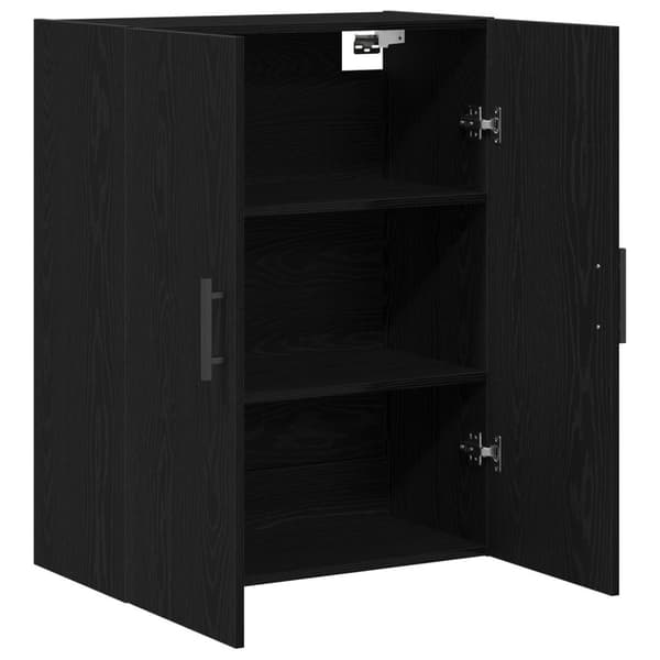 vidaXL Seinälle Asennettava Kaappi Musta Tammi 69,5x34x90 cm Keinotekoinen Puu