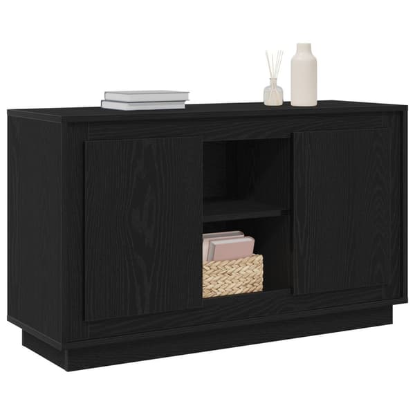 vidaXL Sideboard Svart Eik 102x35x60 cm Konstruert Tre