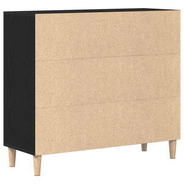 vidaXL Sideboard Sort Egetræ Konstrueret Træ Medium