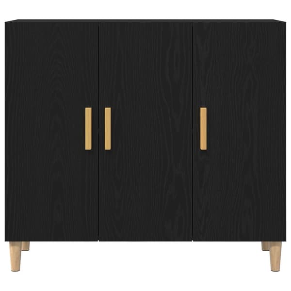 vidaXL Sideboard Sort Egetræ Konstrueret Træ Medium