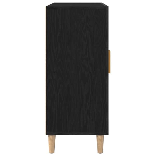 vidaXL Sideboard Sort Egetræ Konstrueret Træ Medium