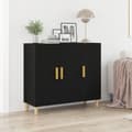 Miniatyrbillede 2 af 11: vidaXL Sideboard Sort Egetræ Konstrueret Træ Medium
