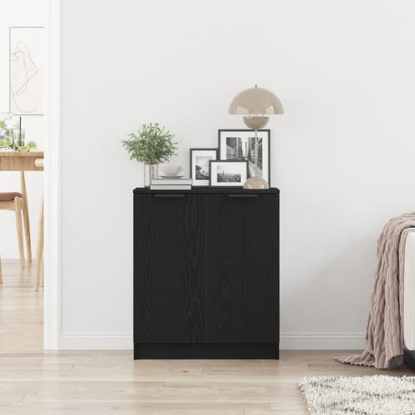 vidaXL Sideboard Sort Eg Konstrueret træ Standard Sideboard Møbler
