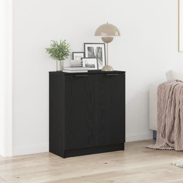 vidaXL Sideboard Sort Eg Konstrueret træ Standard Sideboard Møbler