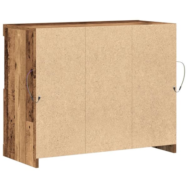 vidaXL skap med LED lys gammelt tre 81x37x67 cm