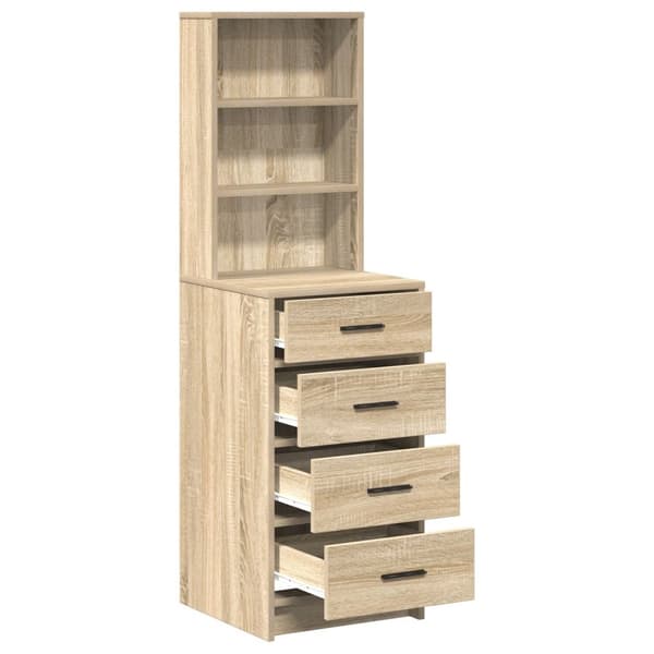 vidaXL Sonoma eg Konstrueret træ Opbevaring Highboard Opbevaringsskab