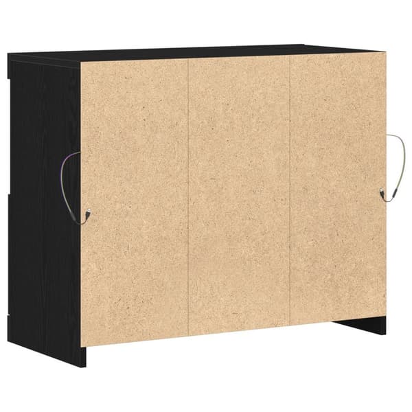 vidaXL Sideboard med LED lys svart eik 81x37x67 cm