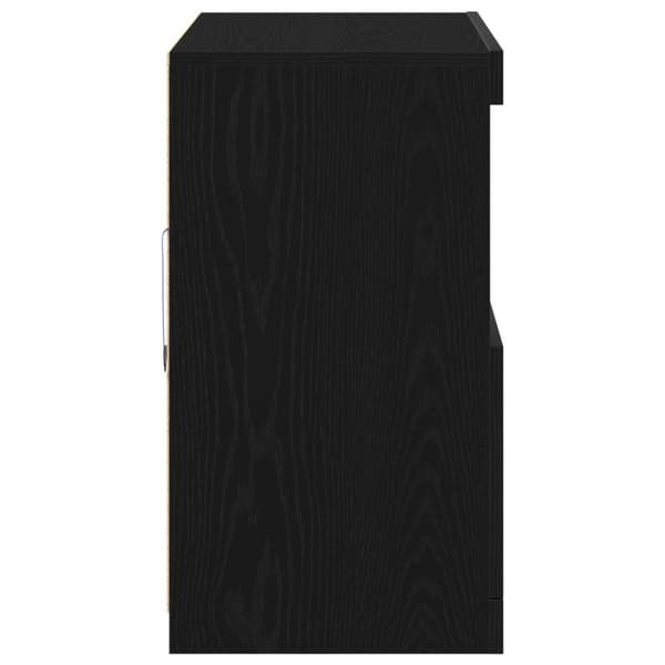 vidaXL Sideboard med LED lys svart eik 81x37x67 cm
