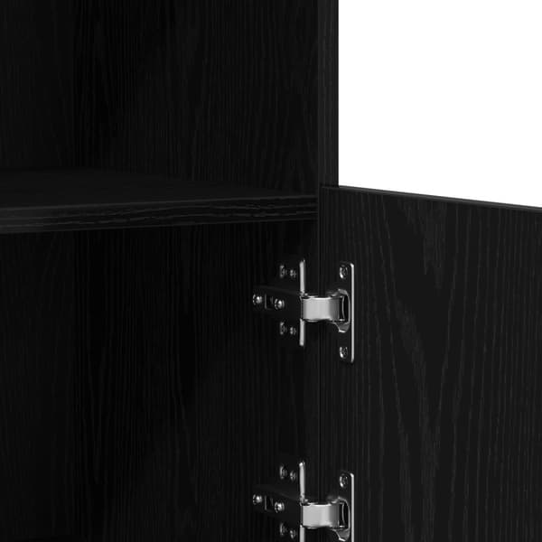 vidaXL Sideboard med LED lys svart eik 81x37x67 cm