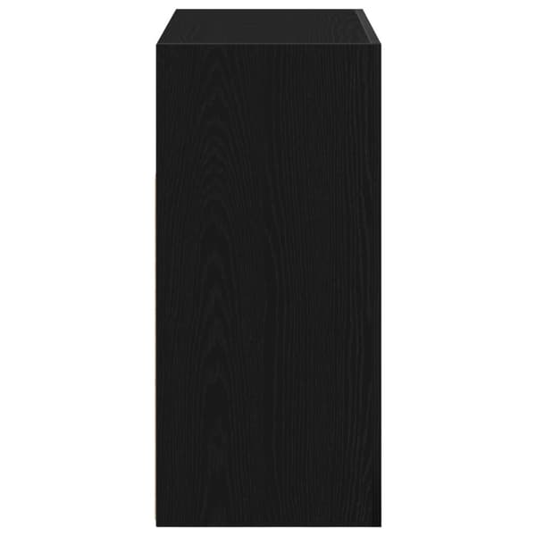 vidaXL Sivupöytä LED-valoilla, musta tammi, 80x35x75 cm, teknistä puuta