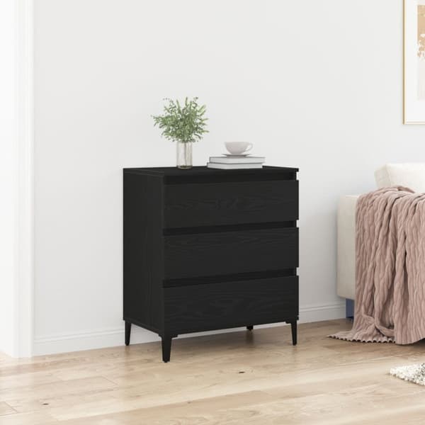 vidaXL Skap Svart Eik 60x35x70 cm Konstruert Tre