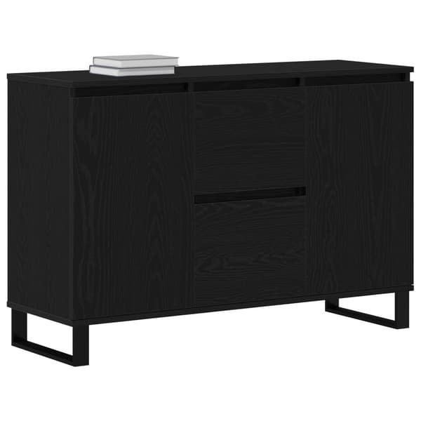 vidaXL Sideboard Sort egetræ MDF med sort egetræ finer Medium