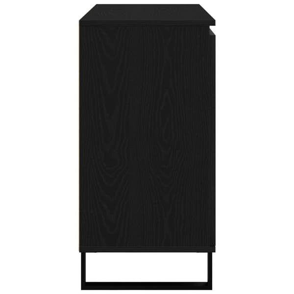 vidaXL Sideboard Sort egetræ MDF med sort egetræ finer Medium