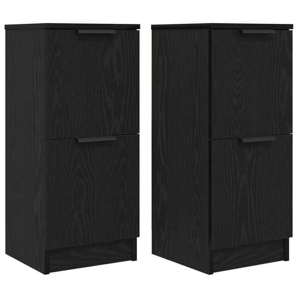 vidaXL Sideboards 2 stk i Svart Eik, 30x30x70 cm, Laget av Konstruert Tre
