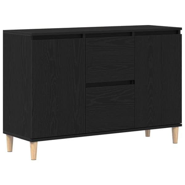 vidaXL Sivupöytä Musta Tammi 101x35x60 cm Tekokuitu