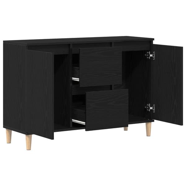 vidaXL Sivupöytä Musta Tammi 101x35x60 cm Tekokuitu
