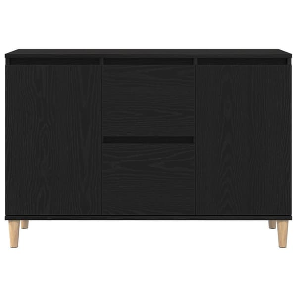 vidaXL Sivupöytä Musta Tammi 101x35x60 cm Tekokuitu