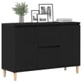 Pikkukuva 1 / 11: vidaXL Sivupöytä Musta Tammi 101x35x60 cm Tekokuitu