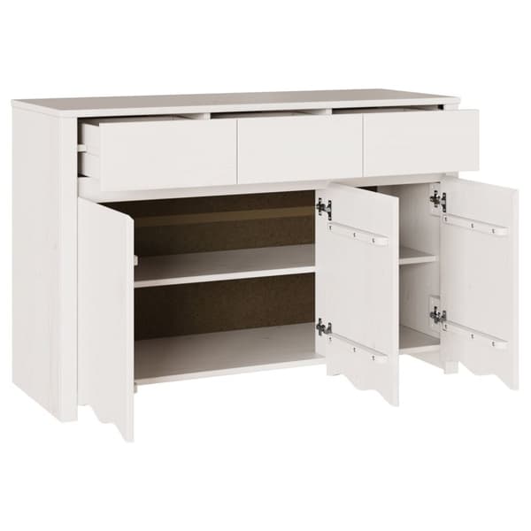 vidaXL Sideboard ""DRAMMEN"" Hvit 114x43x75,5 cm Solid Tre Furu