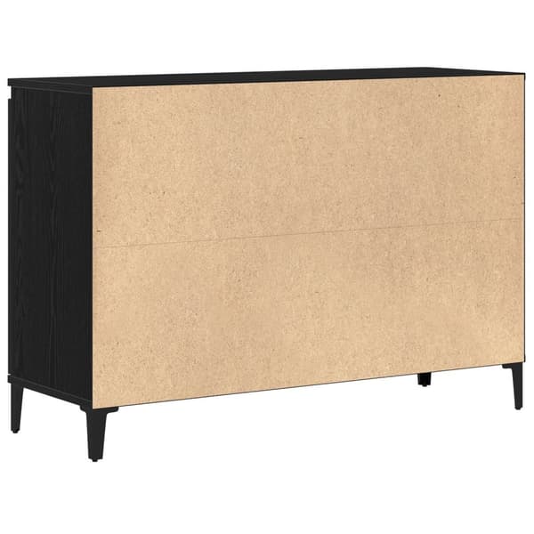 vidaXL Sideboard Svart ek Massiv Ek, Pulverlackerat Stål Medium