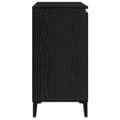 Miniatyrbild 9 av 11: vidaXL Sideboard Svart ek Massiv Ek, Pulverlackerat Stål Medium