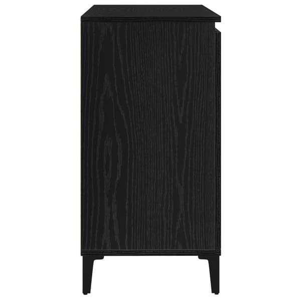 vidaXL Sideboard Svart ek Massiv Ek, Pulverlackerat Stål Medium