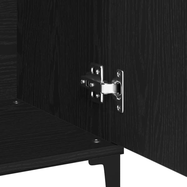 vidaXL Sideboard Svart ek Massiv Ek, Pulverlackerat Stål Medium