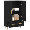 Pikkukuva 3 / 11: vidaXL Highboard mustasta tammesta, 70x31x115 cm, valmistettu teknisestä puusta
