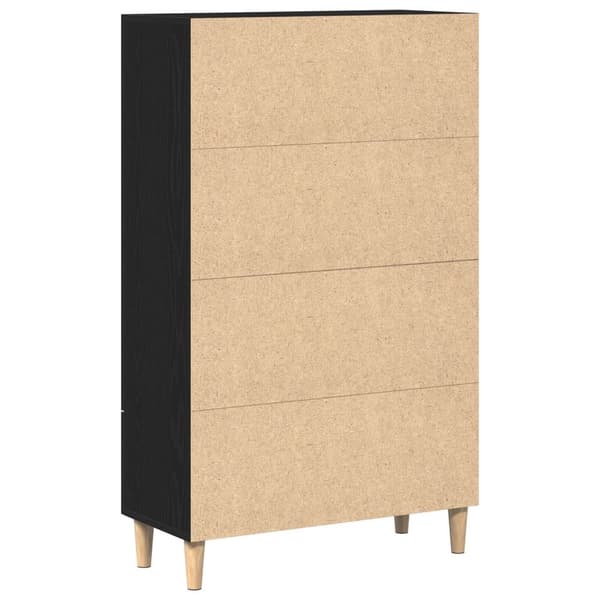 vidaXL Highboard mustasta tammesta, 70x31x115 cm, valmistettu teknisestä puusta