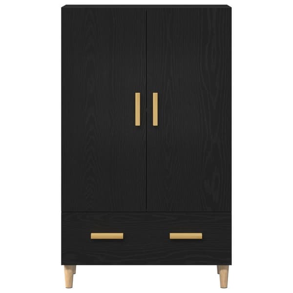 vidaXL Highboard mustasta tammesta, 70x31x115 cm, valmistettu teknisestä puusta
