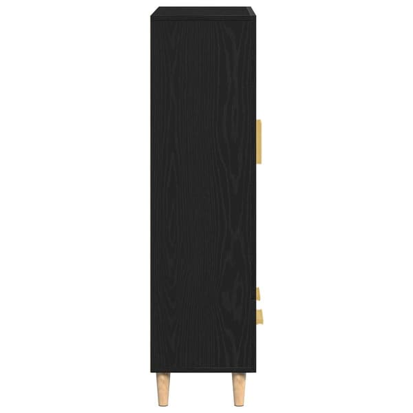 vidaXL Highboard mustasta tammesta, 70x31x115 cm, valmistettu teknisestä puusta