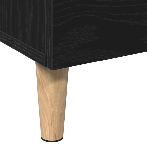 vidaXL Highboard mustasta tammesta, 70x31x115 cm, valmistettu teknisestä puusta