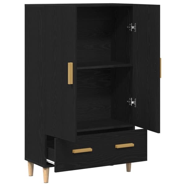 vidaXL Høyskap i Svart Eik, 70x31x115 cm, Laget av Konstruert Tre