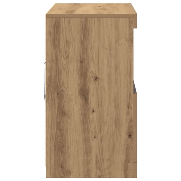vidaXL Sideboard med LED-lamper Artisan Oak 81x37x67 cm