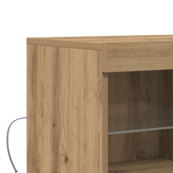 vidaXL Sideboard med LED-lamper Artisan Oak 81x37x67 cm