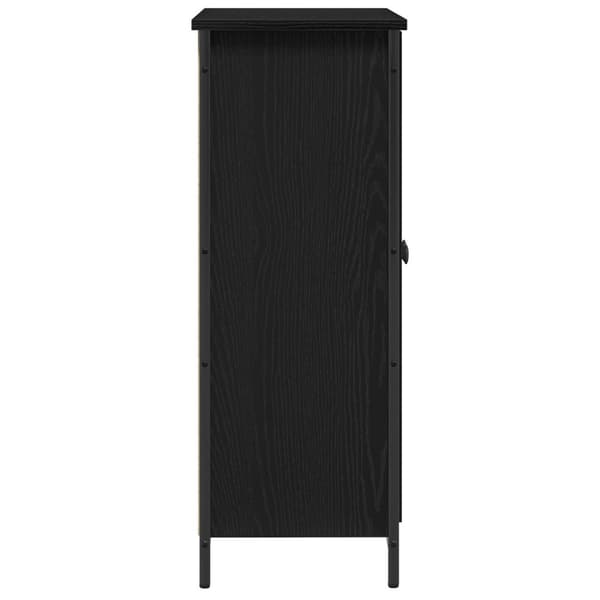 vidaXL Sivupöytä Musta Tammi 70x30x80 cm Tekninen Puu ja Teräs