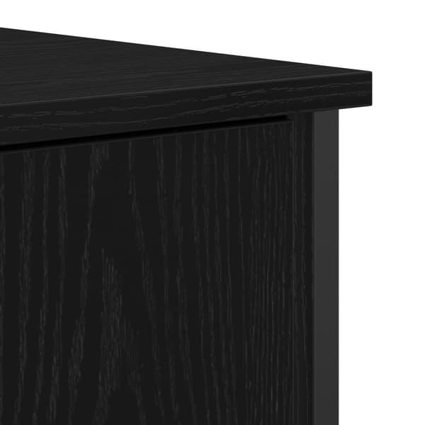 vidaXL Sivupöytä Musta Tammi 70x30x80 cm Tekninen Puu ja Teräs