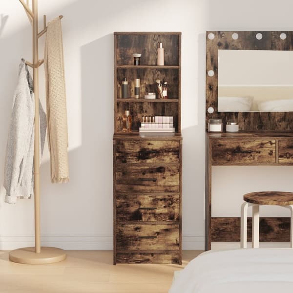 vidaXL Highboard Savustettu Tammi 40x41x135 cm Tekninen Puu