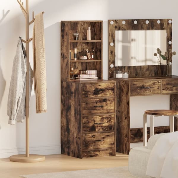 vidaXL Highboard Savustettu Tammi 40x41x135 cm Tekninen Puu