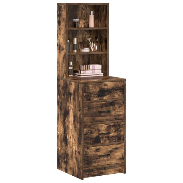 vidaXL Høyskap Røkt Eik 40x41x135 cm Konstruert Tre