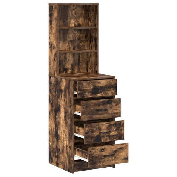 vidaXL Høyskap Røkt Eik 40x41x135 cm Konstruert Tre