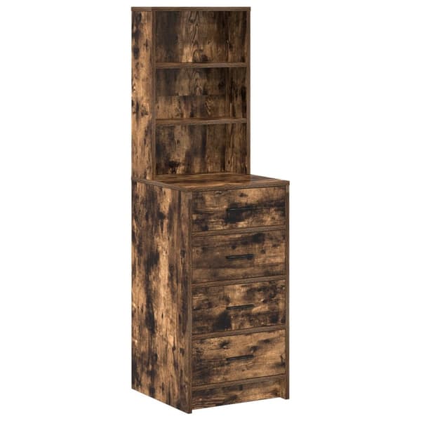 vidaXL Høyskap Røkt Eik 40x41x135 cm Konstruert Tre