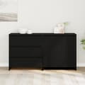 Miniatyrbild 5 av 11: vidaXL Sideboard Set av 2 Svart ek Konstruerat trä Stor Buffé