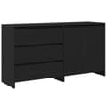 Miniatyrbild 7 av 11: vidaXL Sideboard Set av 2 Svart ek Konstruerat trä Stor Buffé